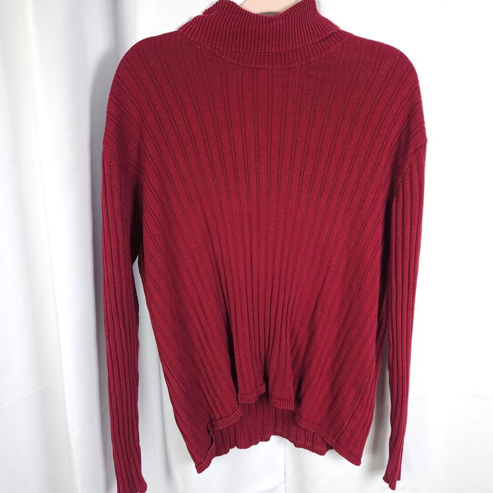 VTG Eddie Bauer Burgundy Red‎ Turtleneck Sweater Womens 2XL XXL
